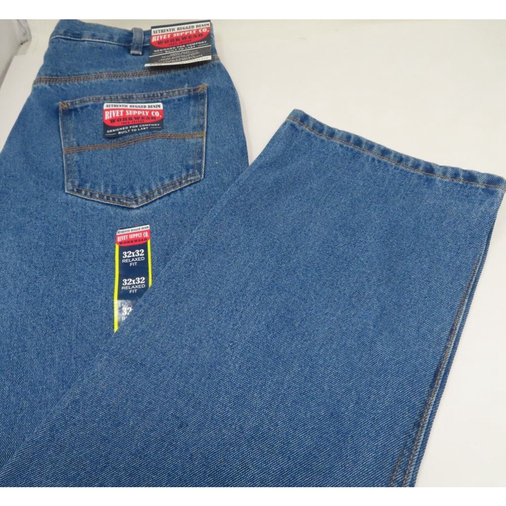 New Rivet Supply Co Workwear Authentic Rugged Denim Jeans Size 32w 32L Men's